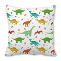Cartoon dinosaur print cushion cover on peach skin fabric with white background - Cartoon Dinosaur Theme (23)