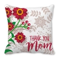 Floral Mother's Day pillowcase with red flowers and THANK YOU Mom text variant - White Red Flower Thank You (26) / 18x18 Inch