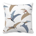 Cute cartoon pterosaur pattern peach skin pillowcase with blue and khaki dinosaurs - Cartoon Pterosaur Pattern (24)