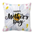 Happy Mother's Day pillowcase with white daisy and colorful brushstrokes - 18x18 Inch / White Background Large Daisy Colorful Stroke Style (26)