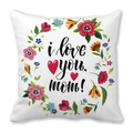Square peach skin pillowcase with I love you mom floral design for Mother's Day gift - I Love You Mom Heart (24)