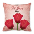 Pink polka dot Mother's Day pillowcase with red 3D floral design and Happy Mother's Day text - Light Pink Polka Dot Red Flower (28) / 18x18 Inch