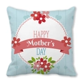 Federa per cuscino azzurra festa della mamma con ghirlanda di fiori Happy Mother's Day - Stile Ghirlanda Zigzag Blu Chiaro (7)