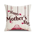 Federa per cuscino quadrata in lino con testo Happy Mother's Day e cuori rossi - Stile Cuore Rosso Marrone (22)