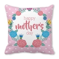 Federa cuscino Festa della Mamma a pois rosa con corona di fiori variopinti - Floreale Colorato con Pois Rosa (25)