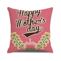 Pink Mother's Day cushion cover with Happy Mother's Day lettering and floral carnations - Pink Twill Yellow Small Floral and Carnation (24)
