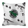 Cartoon T-Rex adventure pillowcase with green dinosaur skeleton on peach skin fabric - Crocodile Pattern T-Rex (26)