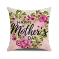 Linen Mother's Day pillow cover with pink floral heart wreath and HAPPY Mother's DAY text - Heart Wreath HAPPY Mother's DAY Style (8)