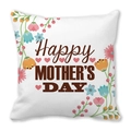 Square peach skin pillowcase with Happy Mother's Day text and colorful floral patterns - 18x18 Inch / Dark Coffee Typography Pink Heart Floral Style (26)