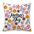 Fodera per cuscino quadrata con motivo floreale colorato e scritta Festa della Mamma - Stile Floreale Colorato Denso (9)