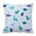 Light blue peach skin pillowcase with colorful cartoon dinosaur and star patterns - Light Blue Moon & Star Dinosaur (28)