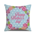 Light blue polka dot linen pillow cover with floral wreath for Mother's Day - Light Blue Dot Floral Ring Happy Mother's day Style (10)