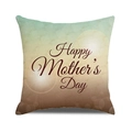 Linen Mother's Day pillow cover with teal and brown gradient and Happy Mother's Day text - Teal Coffee Gradient Background Wishes (28)
