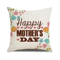 Federa in lino con stampa floreale Happy Mother's Day su uno sfondo bianco - Stile Tulipano Margherita (26)