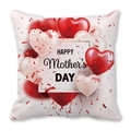 Square Mother's Day peach skin pillowcase with red heart balloons and Happy Mother's Day text - 18x18 Inch / White Red Pink Balloons (34)