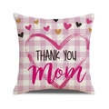 Pink gingham linen pillowcase featuring a THANK YOU Mom heart design for Mother's Day - Pink Gingham Heart THANK YOU Mom Style (12)