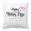 Square peach skin pillowcase with pink dots and Happy Mother's Day text for gift - 18x18 Inch / Light Pink Polka Dot Heart Style (30)