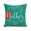 Linen Mother's Day cushion cover in teal with red heart and happy mother's day art - Teal Background Red Heart and Polka Dot Decor (30)