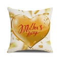 Linen Mother's Day pillow cover with golden heart balloons and red Mother's Day text - Gold Heart Shaped Balloons (Style 33)