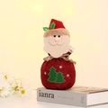 Rote Weihnachtstüte aus Leinen mit 3D-Weihnachtsmann-Dekor und Kordelzugverschluss - Schneeflocken - Weihnachtsmann