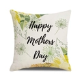 Federa in lino per la Festa della Mamma con girasoli gialli e scritta Happy Mother's Day - Stile Girasole Tarassaco (29)