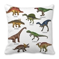 White peach skin pillowcase featuring colorful dinosaur illustrations with English names - Science English Names (33)