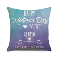 Linen pillowcase for Mother's Day with purple gradient and Happy Mother's Day text - Blue-purple Gradient Artistic Text (32)