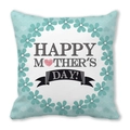 Federa quadrata per la festa della mamma con motivo a cuori e design floreale verde - Stile Cuore di Petali Ciano (13)