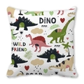 Cute cartoon dinosaur peach skin pillowcase with wild friend pattern and hearts - WILD Cartoon Dinosaur (34)