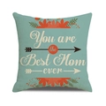 Linen pillowcase with blue floral design and 'You are the Best Mom ever' text - Light Blue Background Red Orange Floral and Arrow (33)