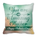 Teal and brown peach skin pillowcase with You are an Amazing Mother print - 18x18 Inch / Gradient Amazing Mother Style (36)