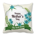 Peach skin pillowcase featuring Happy Mother's Day floral print and Best Mom text - Dark Blue Petal Waves (34)