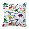 Cute cartoon dinosaur pattern square pillowcase made of soft peach skin fabric - Lively Color All-over (35)