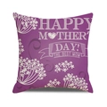 Purple Mother's Day linen pillow cover with floral patterns and THE BEST MOM text - Vivid Purple Radial Floral and Heart Pattern (34)