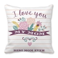 Federa a righe rosa con stampa floreale I love you my mom per la festa della mamma - Best Mom Ever a Strisce Sottili Rosa (34)