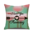 Linen pillowcase featuring a pink and teal gradient with I Love You Mommy print - Pink-green Gradient Text and Arrow Graphic (35)