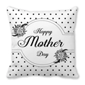 Federa per cuscino Festa della Mamma con pois neri e ghirlanda Happy Mother Day - Happy Mother's Day a Pois Neri e Bianchi (35)