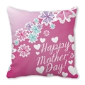 Pink Mother's Day peach skin pillowcase with Happy Mother's Day text and floral art - 18x18 Inch / Pink Gradient Floral Heart (39)