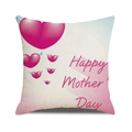 Square linen pillowcase with pink hearts and wings for Happy Mother's Day decoration - Winging Pink Heart Fresh Style (4602431833178)
