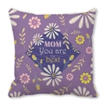 Purple peach skin pillowcase with floral patterns and MOM You are the best text - 18x18 Inch / Purple Floral Best Mom Style (38)