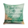 Linen Mother's Day pillow cover with Amazing Mother quote on gradient background - Gradient Teal Orange Decorated Light Wishes (36)