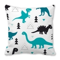 Cartoon dinosaur print cushion cover in peach skin fabric with nordic style patterns - Nordic Simple Dinosaur (37)