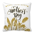 White pillowcase with gold glitter tulips and Best Mom Ever text for Mother's Day - 18x18 Inch / Gold Glitter Tulip Style (36)