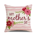 Pink wavy linen pillowcase featuring watercolor flowers and Happy Mother's Day text - Pink White Wave Floral HAPPY mother's DAY Style (38)