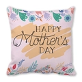 Federa per cuscino rosa con motivi floreali e scritta HAPPY Mother's DAY per mamma - Stile Acquerello Arancione Base Rosa (17)