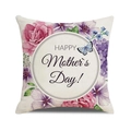 Λινή θήκη μαξιλαριού Mother's Day με λουλούδια και λεπτομέρεια πεταλούδας - Μπεζ Ροζ Μοβ Ανθικό Πεταλούδα (39) / 45x45 cm