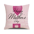 Linen Mother's Day pillow cover with pink balloons and Happy Mother's Day text - Pink Balloon Heart Happy Mother's Day Style (39)
