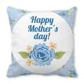 Fodera per cuscino azzurra a pois con design floreale Happy Mother's Day - Stile Rosa a Pois Bianchi Blu Chiaro (18)