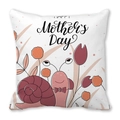 Pfirsichhaut-Kissenhülle mit Cartoon-Schnecke und Happy Mother's Day Schriftzug - Schnecke Muttertag (39) / 45x45 cm