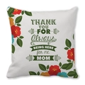 Housse de coussin fleurs fête des mères avec message de remerciement pour maman - 45x45 cm / Style Citation Hibiscus (38)